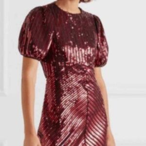 Rixo Red and Black Sequin Dress, Size Small, Worn twice